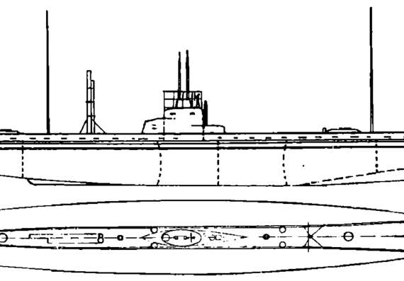Ship SMS U9 [Submarine] (1910) - drawings, dimensions, figures